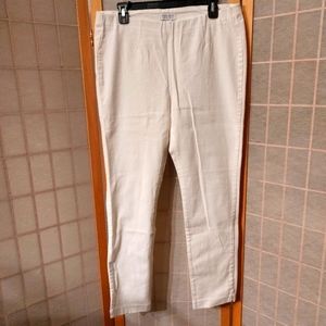 Andrea Jovine white cotton twill jeggings, size 12, no tags, never worn